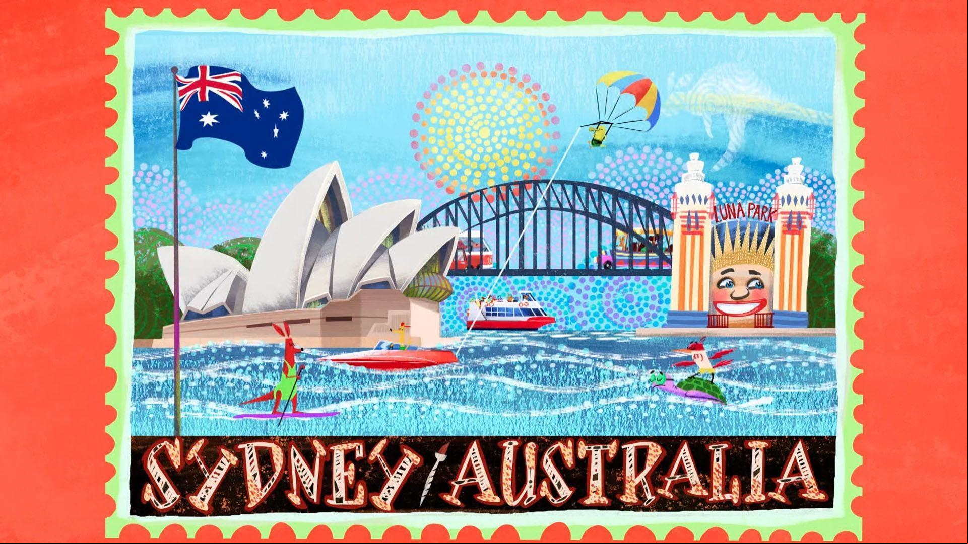 Magic Globe teaches Carmen, Leo and Andy about the Australian instrument the didgeridoo.